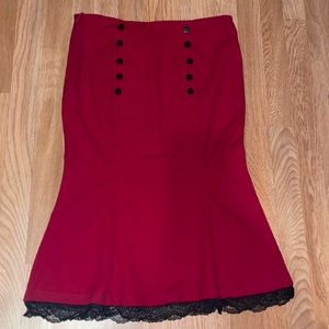 SHEIN 1XL Red Skirt